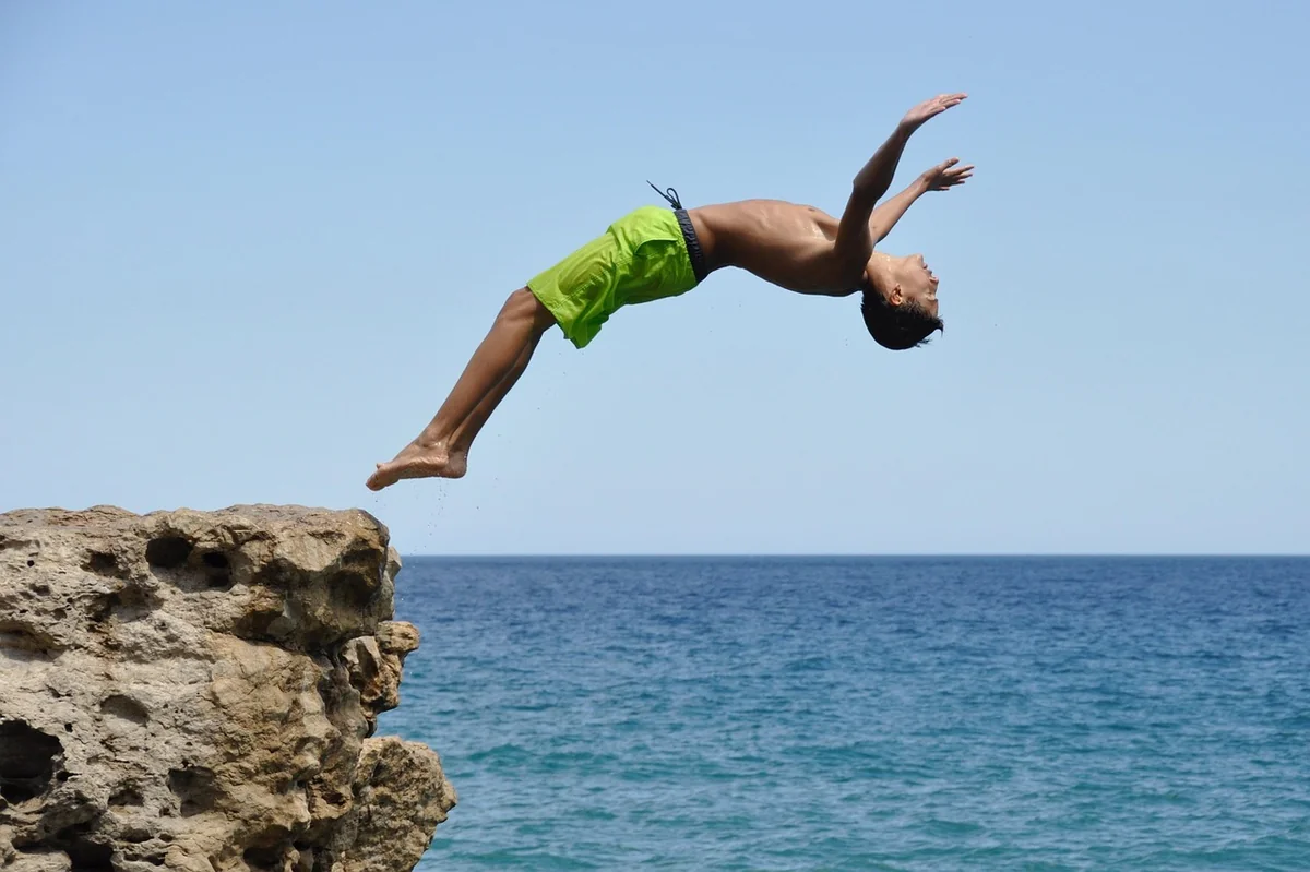 to dive, tough, boy, swimming, male, teen, cool, nature, sea, rock, rocks, somersault, strong, young, summer, water, pleasure - tough names for pitbulls male